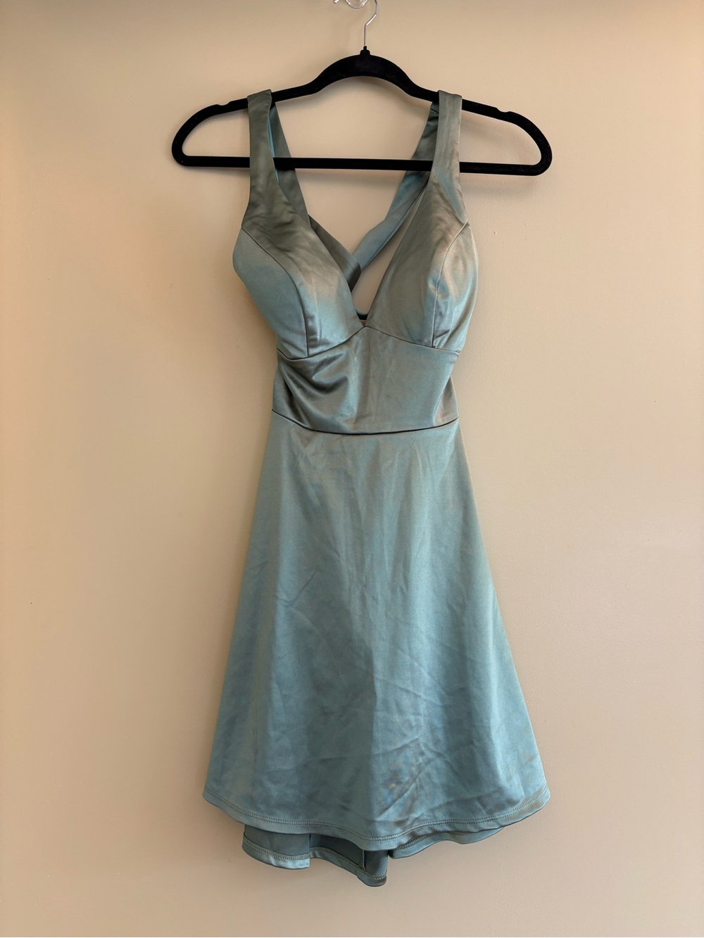 Windsor Light Teal Plunge Slip Dress